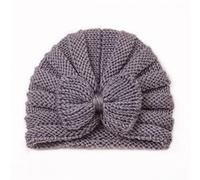 Generisch Casquette de baseball, chapeau de soleil, chapeau de cowboy, chapeau western pour tout-petit bébé garçon fille bonnet tricoté en coton solide nœud élastique chapeau turban, gris, taille