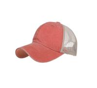 Generisch Casquette de baseball en maille délavée - Casquette de baseball - Casquette de soleil tendance - Cent assorti - Couleur unie (orange, taille unique)