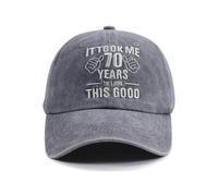 Generisch Casquette de baseball lavée brodée réglable non structurée profil plat chapeau papa pour activités de plein air décontractées soleil, gris, taille unique