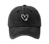 Generisch Casquette de baseball pour femme avec motif cœur brodé - Casquette réglable en coton - Pour le sport, l'été, l'extérieur - Pour les voyages, les festivals, la protection solaire, a-noir