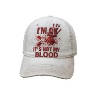 Generisch Casquette de baseball unisexe avec inscription « I'm Fine, It's Not My Blood Bloody Bloody Halloween Horreur Sarcastic », Blanc - 1, taille unique