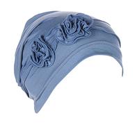 Generisch Casquette de Tête de Fleur Ethnique Bohème Fleur Couverture Cheveux Emballage Turban Chapeaux Turban Casquette Plissée Chapeau Vélo Décoration Garçon, bleu, taille unique