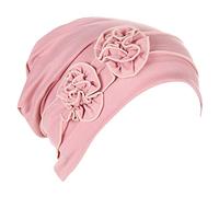 Generisch Casquette de Tête de Fleur Ethnique Bohème Fleur Couverture Cheveux Emballage Turban Chapeaux Turban Casquette Plissée Chapeau Vélo Décoration Garçon, Rose, taille unique