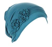 Generisch Casquette de Tête de Fleur Ethnique Bohème Fleur Couverture Cheveux Emballage Turban Chapeaux Turban Casquette Plissée Chapeau Vélo Décoration Garçon, Vert menthe., taille unique