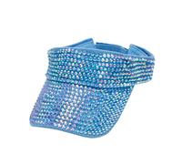 Generisch Casquette enfant bleu bling strass chapeau de sport casquette d'été réglable casquette visière unisexe plaquette type Wicke casquettes, bleu ciel, taille unique