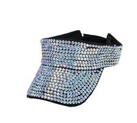 Generisch Casquette enfant bleu bling strass chapeau de sport casquette d'été réglable casquette visière unisexe plaquette type Wicke casquettes, Noir , taille unique
