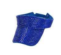 Generisch Casquette enfant bleu bling strass chapeau de sport casquette d'été réglable casquette visière unisexe plaquette type Wicke casquettes, bleu, taille unique
