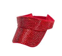 Generisch Casquette enfant bleu bling strass chapeau de sport casquette d'été réglable casquette visière unisexe plaquette type Wicke casquettes, rouge, taille unique