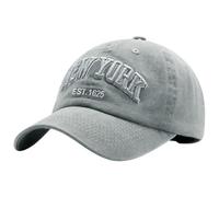 Generisch Casquette Garçon 3 Ans Casquette de Baseball en Denim Lavé Vintage avec Lettres Brodées Unisexe Chapeau Papam Style New York Wicke Casquettes, Gris clair., taille unique
