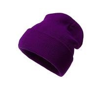 Generisch Casquette pour homme - Grand chapeau tricoté 2021 - Couleur - Pour adultes - Laine - Garde au chaud - Casquette de baseball - Casquettes pour hommes, lilas, taille unique