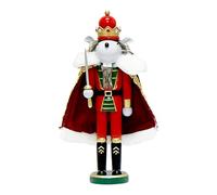 Generisch Casse-noisette - En bois - 30 cm - Statue de roi de souris - Casse-noisette créatif - Décoration de Noël festive pour étagères, exposition de maison de vacances