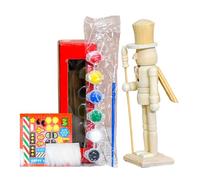Generisch Casse-noisette en bois brut de Noël - 18 cm - Décoration de Noël | Figurine de bureau pour enfants amateurs de bricolage, enseignants d'art, décoration de la maison, cheminée, bureau