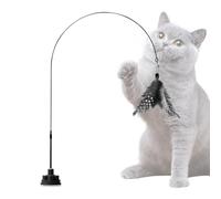 Generisch Cat Teaser Wand - Bâton de teaser pour chat avec aboiement - Jouet interactif indestructible - Fournitures pour animaux de compagnie pour divertissement et exercice - Accessoire