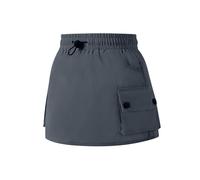Generisch Catégorie de produit : jupes - Jupe de poche taille haute avec design cargo - Jupe décontractée multifonction style cargo élégante pour enfant, gris, 6-7 ans