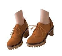 Generisch Catégorie de produit - Modèles de chaussures avec talon - Chaussures à lacets confortables et respirantes pour un usage quotidien - Talon moyen élégant et confortable, marron, 39 EU