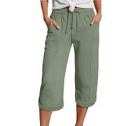 Generisch Catégorie de produit : pantalon de loisirs à jambe droite, taille haute, pantalon ample de sport - Pantalon élégant pour un confort décontracté, vert, M