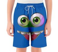 Generisch Catégorie de produit : short décontracté avec impression graphique, taille élastique, poches pratiques, polyvalent, pour le quotidien, les loisirs, l'école, bleu, 9-10 ans