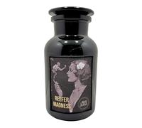 Generisch Cave à cigares en verre de qualité supérieure pour le stockage des fleurs - Avec hygromètre intégré, pince en bois, tableau noir et stylo à craie, pack hygro-pack et sac en lin
