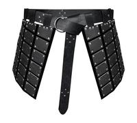 Generisch Ceinture de cuisse médiévale | Jupe cuisse en cuir synthétique double face, style rétro médiéval, costume de protection de la taille pour fête, cosplay, spectacle, vacances, Noir , Siehe