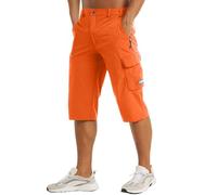 Generisch Ceinture légère pour homme, sous le genou, ceinture de marche, ceinture à sept points, sac cargo, exercice, pêche, Orange, XL