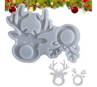 Generisch Cerf Moule en silicone - 15,5 cm - Renne et élan - Grands et petits modèles suspendus - Décoration de Noël, plâtre, argile, résine, savon, fabrication de bougies, moules de bricolage pour