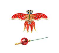 Generisch Cerf-volant avec barres, motif de pêche à la plage, cerf-volant dynamique avec ligne de pêche, avion de plein air alimenté par le vent, pour activités familiales de plein air (rouge, 30 cm)