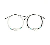 Generisch Chaîne d'amitié pour 4 bracelets de cheville tressés haut de gamme en forme de cœur pour femmes à la mode chaîne de cheville flocon de neige (blanc, taille unique)