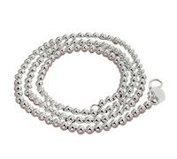 Generisch Chaînes à boules creuses en cuivre avec plaqué argent - Élégant collier pour homme et femme à combiner avec des pendentifs ou à porter seul (4/6/8/10 mm), 40/45/50/55/60 cm de longueur, 40
