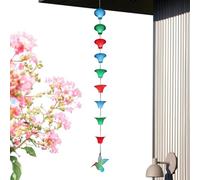 Generisch Chaînes de pluie 1,2 m - Adaptateur décoratif en fer résistant à | Avec 8 gobelets en forme de colibri - Chaînes pour la maison, le jardin, l'extérieur, la terrasse, le toit, le auvent