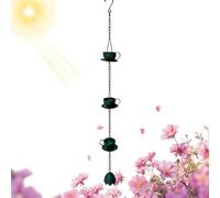 Generisch Chaînes de pluie pour l'extérieur, design de tasse robuste, chaîne de pluie de rechange - Pour jardin, pelouse, chemin, terrasse, balcon, jardin avant et arrière-cour