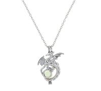 Generisch Chaînes partenaires Collier dragon lumineux Halloween, collier fluorescent qui brille dans le noir, accessoires pour femmes, adolescentes, filles, colliers étoile pour, taille unique, Métal