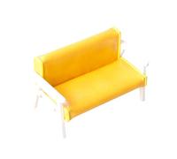 Generisch Chaise de collection en cuir pour maison de poupée, jaune, taille | Canapé miniature en cuir pour maison de poupée, design élégant pour la décoration de la maison, le salon