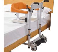 Generisch Chaise de transfert pour patients avec siège divisé à 180 °, avec manivelle et levier de relevage, hauteur réglable
