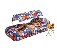 Generisch Chaise longue gonflable, canapé gonflable pour la piscine avec protection solaire, chaise longue de randonnée facile à monter pour , vacances, camping, mer, randonnée, pique-nique dans