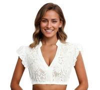 Generisch Change Dessous Oktoberfest Robe Dirndl à manches courtes pour femme Robe de bière, robe débardeur, gilet, lingerie, grandes tailles, Blanc., L