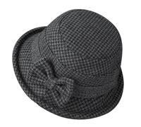 Generisch Chapeau bombé décontracté pour femme et hiver, melon, noir, gris, M