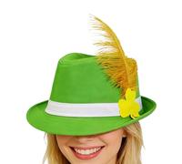 Generisch Chapeau cylindrique vert | Chapeaux de St Patrick | Tissu feutre Jazz Boucles Chapeaux, pour hommes femmes Carnaval Festival Cosplay séance photo