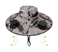 Generisch Chapeau de à ventilateur solaire | Casquette à large bord | Protection UV | Chapeau de réglable pour le sport, les vacances, l'extérieur, les voyages, l'été, le camping