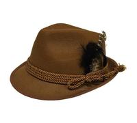 Generisch Chapeau de chasseur bavarois pour homme - En feutre - Avec plume - Pour fête de la bière - Pour fête de la bière, fête populaire, carnaval, scène, carnaval - Costume de pirate