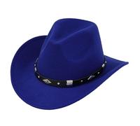 Generisch Chapeau de cowboy élégant unisexe en métal pour concerts, événements en plein air et fêtes. Accessoire de mode western élégant., bleu, taille unique