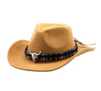 Generisch Chapeau de cowboy occidental 2026 - Style jazz Bowler - Décoration pour ethnique et élégante - Tête de vache - Accessoire de mode pour le salon - Objet pour les fans du genre occidental