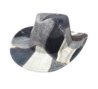 Generisch Chapeau de cowboy occidental pour homme et femme - Large bord - Chapeau de cowboy pour costume, déguisement - Tapis de cowboy (bleu ciel, M)