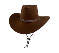 Generisch Chapeau de cowboy vintage de style britannique pour homme et femme en tant que chapeau western Rancher avec design classique, café, taille unique