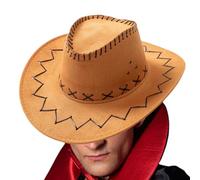 Generisch Chapeau de cowgirl avec pince, chapeau de cowboy pour femme, chapeau de cowboy pour femme, chapeau western pour homme, chapeau de cowboy pour femme, corde réglable, festival de musique en