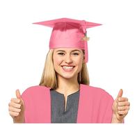 Generisch Chapeau de docteur 2025 - Chapeau de diplôme - Bachelor Master - Uniforme scolaire - Chapeau d'étudiant - Casquette de remise des diplômes (DE/NL/SE/PL, Alpha JASPO, 0, standard, rose)