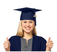 Generisch Chapeau de docteur 2025 - Chapeau de diplôme - Bachelor Master - Uniforme scolaire - Chapeau d'étudiant - Casquette de remise des diplômes (DE/NL/SE/PL, Alpha JASPO, 0, standard, bleu marine