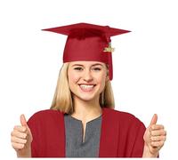 Generisch Chapeau de docteur 2025 Chapeau de remise de diplôme Bachelor Master Abitur Uni Académique Uniforme scolaire Chapeau d'étudiant Chapeau de diplôme (DE/NL/SE/PL, Alpha JASPO, 0, standard, vin
