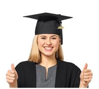 Generisch Chapeau de docteur 2025 - Chapeau de remise de diplôme - Uniforme scolaire - Chapeau d'étudiant - Chapeau de diplôme (DE/NL/SE/PL, Alpha JASPO, 0, standard, noir)