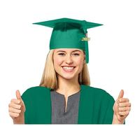 Generisch Chapeau de docteur 2025 - Chapeau de remise de diplôme - Uniforme scolaire - Chapeau d'étudiant - Chapeau de diplôme (DE/NL/SE/PL, Alpha JASPO, 0, standard, vert)