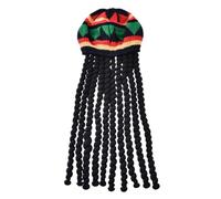 Generisch Chapeau de dreadlock amusant pour Halloween et cosplay | Bonnet Reggae pour homme avec perruque noire pour événements décontractés, défilés, jeux de rôle, fêtes, carnaval